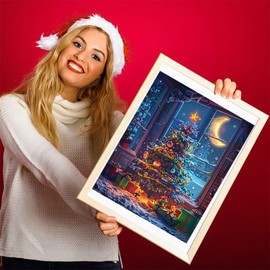 XTXGERL Paint by Numbers Kits for Adults Christmas, DIY Oil Painting Christmas Tree Acrylic Paint by Number for Adults Beginner with Brushes for Home Wall Decor 16x20 inch