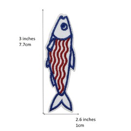 3'' Sardines Fish Summer Embroidered Iron-On Patches