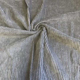 Washed Jumbo Cord 4.5 Wale Cotton Velvet Fabric Material Grey, 1Mtr 140cmx100cm