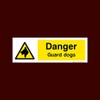 Danger Guard Dogs Plastic Sign (WG32) - Men Working, Very