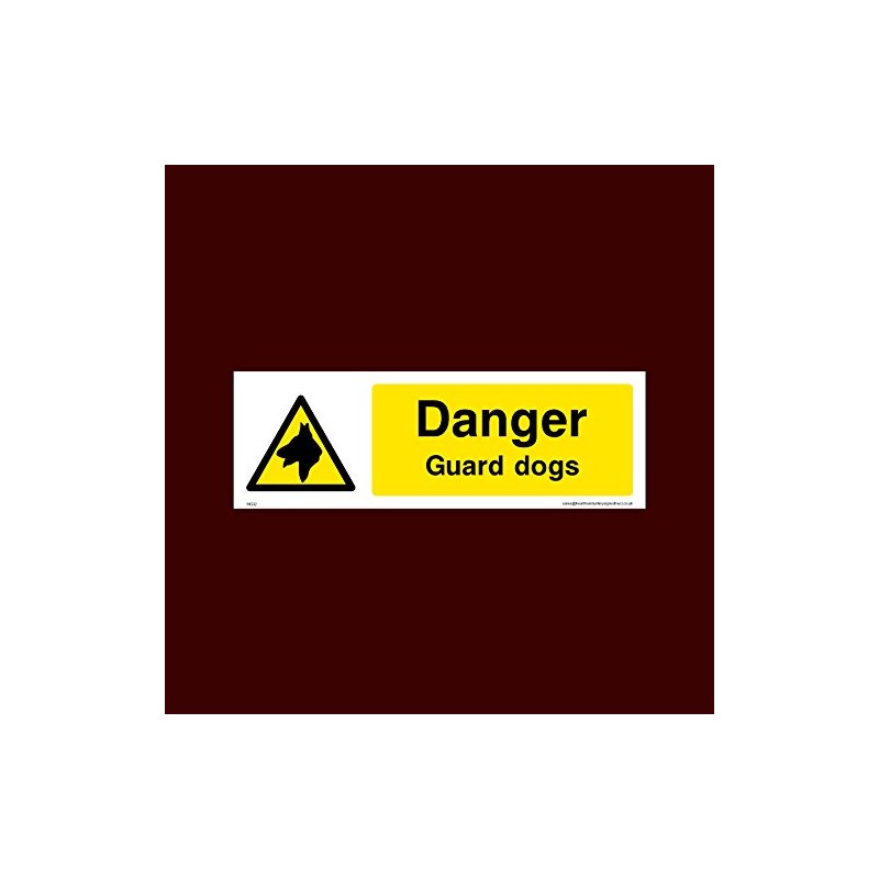 Danger Guard Dogs Plastic Sign (WG32) - Men Working, Very