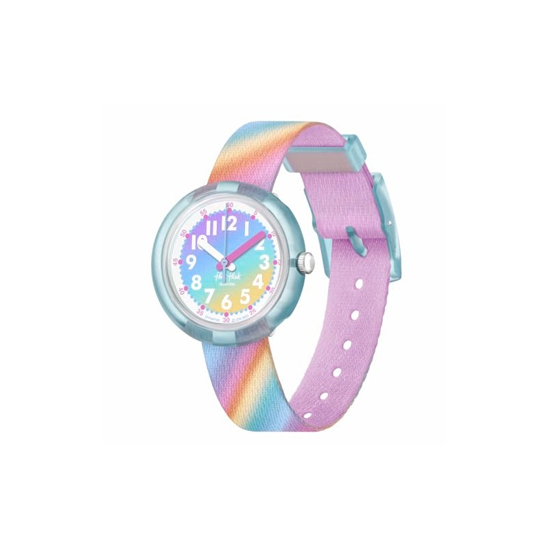 Flik Flak Kids Casual Watch Pink Quartz Liquid Rainbow