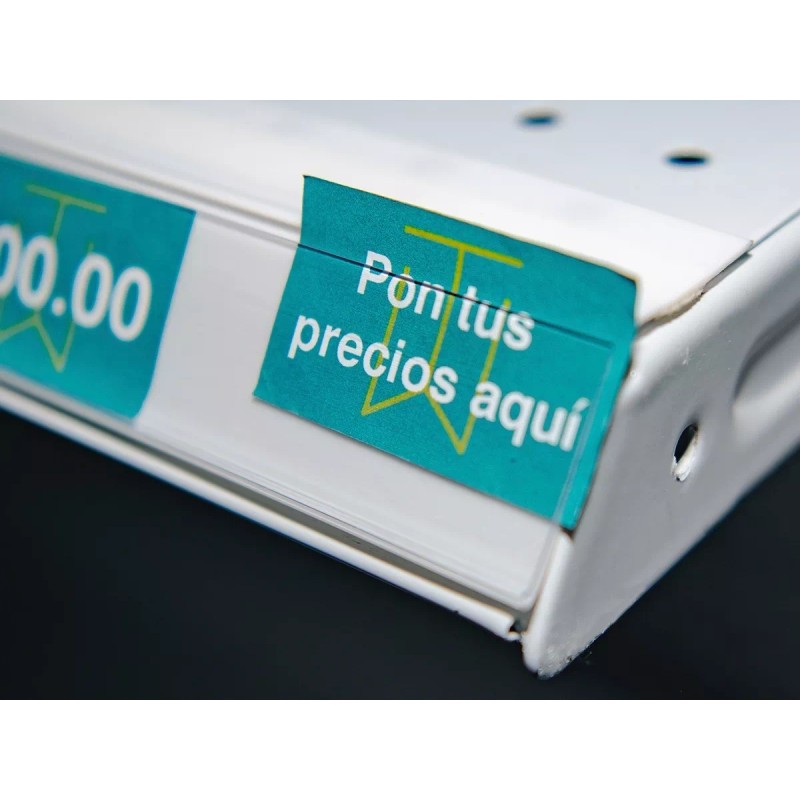 Exhivit Preciador, Porta Precio, 20 Piezas Blanco
