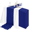 Tomeurperf 24 Packs Cheesecloth Table Runner Royal Blue,10Ft Gauze Boho