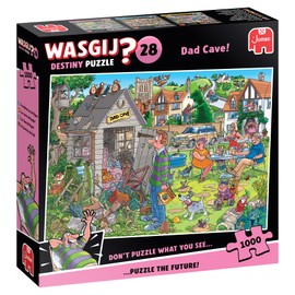 Wasgij Destiny 28 – Der Abstellraum von Papa! – Dad Cave! – Puzzle für Erwachsene – lustiges Puzzle – 100% recycelter Karton – 1000 Teile Jumbo