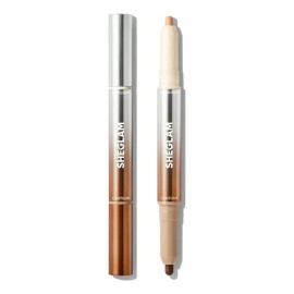 SHEGLAM Fine Line Lápiz Contorno e Iluminador - Cigar Contour & Bronzer Iluminador Facial Doble Punta Maquillaje Profesional