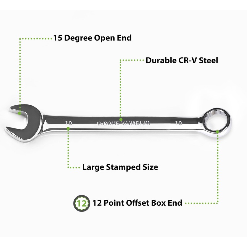 COYAGRIP 10mm Wrench, Industrial Grade Spanner, Combination Wrenches Metric with