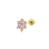 Tiny Pink Cubic Zirconia Flower Helix Cartilage Ear Lobe Piercing
