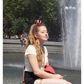 Nicky Bigs Novelties 4th of July Mini Uncle Sam USA Patriotic Top Hat On Headband Costume Accessory