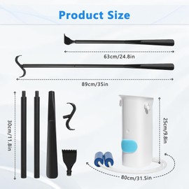 Sock Aid Helper with Foam Grip Handle, Easy On and Off Dressing Assistant, Blue and White