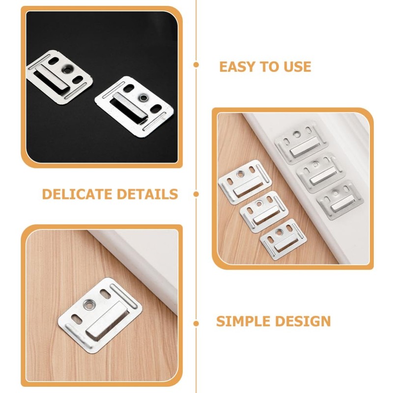 HEMOTON 100pcs Wall Buckle Interlocking Hanging Bracket Couch Clips Wall