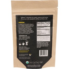 Cordyceps Hot Cacao Mix by Malama, Organic Fruiting Body Cordyceps Extract Blended with Fair Trade Cacao and Cinnamon, Superfood Adaptogenic Unsweetened Mushroom Cacao Mix, 50 Servings