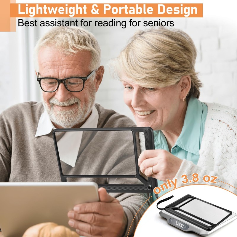 AKKYCVS 5X Full Page Magnifying Glass for Reading, Lightweight Rectangular