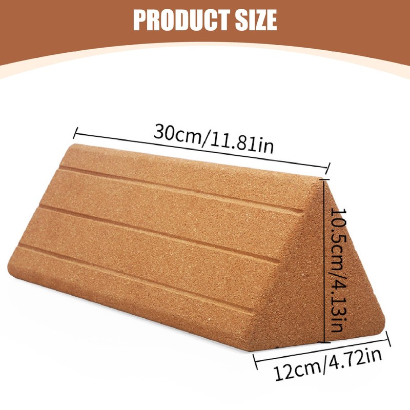Yoga Block 12x5x4 Inch Triangular Pilates Block High Density Oak