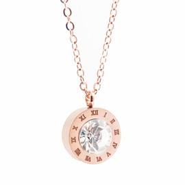 Roman Numerals Pendant Necklace Timeless and Elegant Jewelry Rose Gold Color