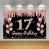 17th Birthday Decorations for Girls, Party Decoration Black and Rose