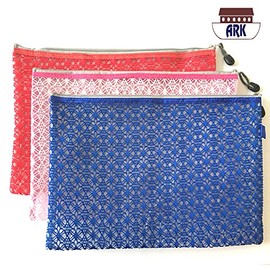 Versatile Decor Zip Up Make Up Mesh Plastic Pouch Bag SINGLE .- Available in 3 sizes (A4,)