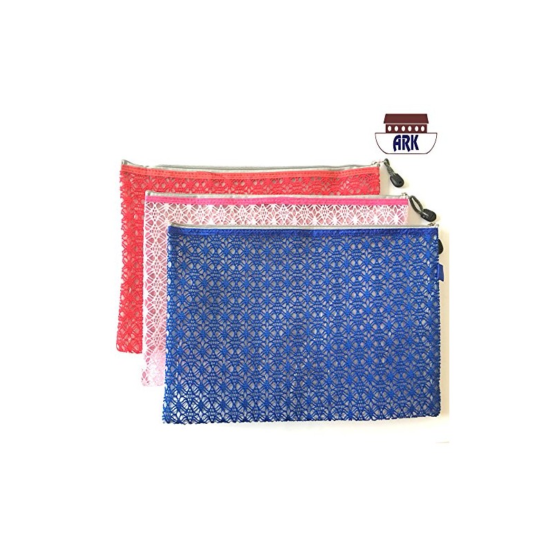 Versatile Decor Zip Up Make Up Mesh Plastic Pouch Bag