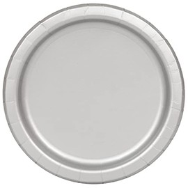 Unique 33448EU Eco-Friendly Paper Plates-23 cm-Silver Colour-16 Count (Pack of 1), Pack of 16