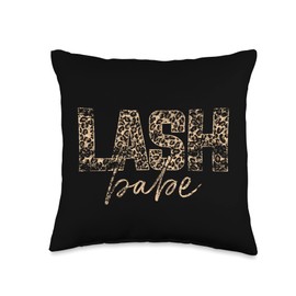 Leopard Lash Babe Lash Technician & Lash Artist Vintage Babe Tech Artist Leopard Lash Throw Pillow, 16x16, Multicolor