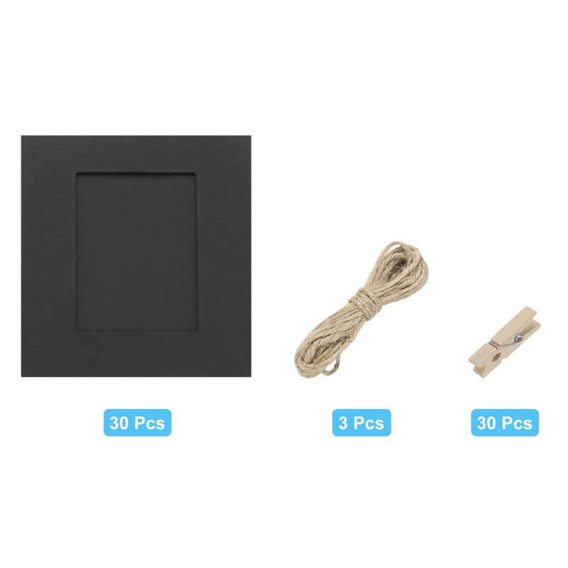MECCANIXITY 30PCS Paper Photo Frames, 4 x 4 Inch Cardboard