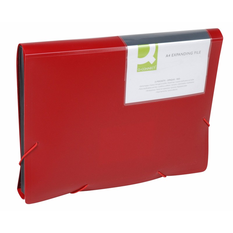 Q-Connect Expanding File 13-Pocket Red A4 KF01274