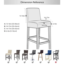 Gollense Bar Stool Covers Set of 4 Stretch Jacquard Barstool Slipcovers Washable Dining Chair Seat Covers with Back Removable Pub Counter Tall Chair Protectors for Kitchen Island Chairs (White)