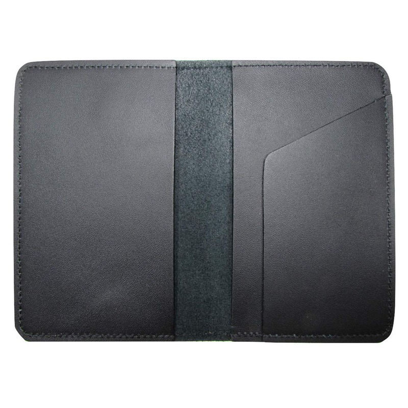 Leather Top Stub Checkbook Cover, Black