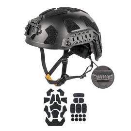 FMATAL GEAR FMA SF Super Hight Cut Fast Helmet ABS for Airsoft Helmets Tactical Helmet Paintball Outdoor Sports Hunting Shooting (BK, M/L)