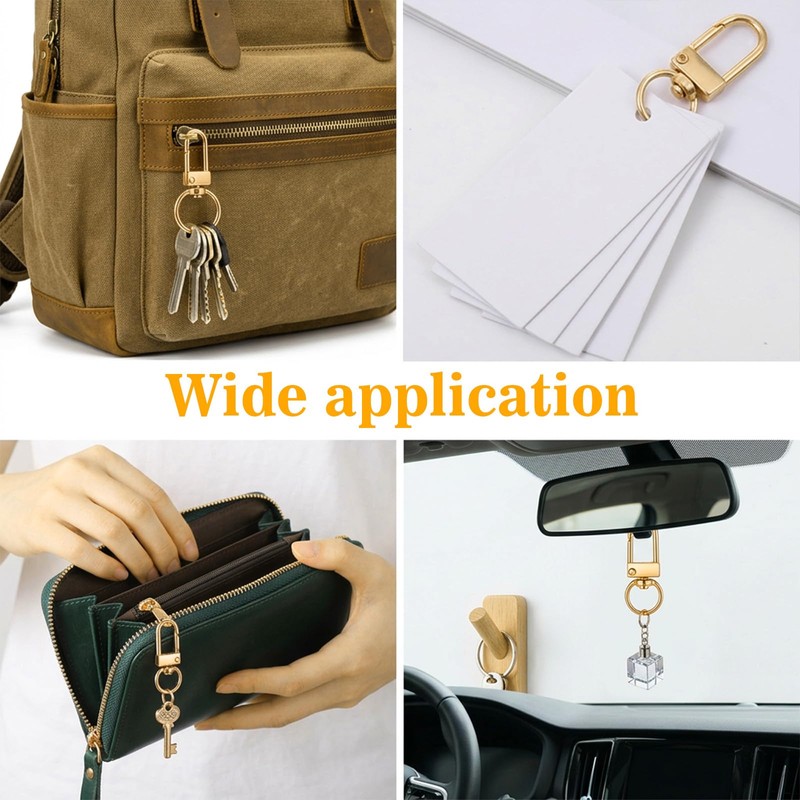 30 PCS Gold Lobster Claw Clasps for Keychains, Metal Keychain