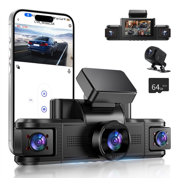 Kuayvan 4 Channel Dash Cam 360° View, Front and Rear