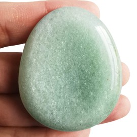 Lovionus89 Green Aventurine Crystal Thumb Stone Water Drop Chakra Stones Reiki Healing Palm Stone for Relaxing