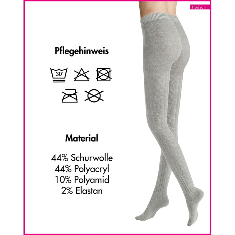 Hudson Women's Tights Winter Plait Warming, Silver 0502