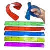 Juego de 12 reglas escolares flexibles XLPQ 30 cm multicolor plástico