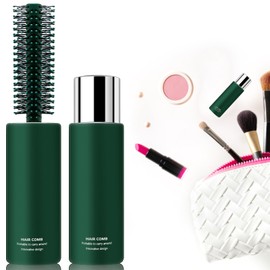 Travel Round Brush for Blow Drying, Hair Brush, Curling Brush, Round Hair Brush for Curly Hair, Brush for Thick Hair, Thin Hair, Styling Curls, Straightening Hair, Wet & Dry for Women (Green)