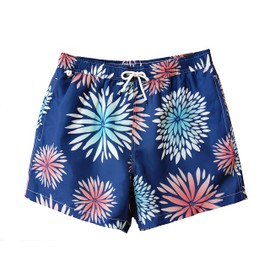 vxsvxm Traje de baño para hombre, pantalones cortos de playa, de secado rápido, con bolsillos, forro de malla, Fireworks azul marino, X-Large