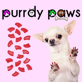 Purrdy Paws 3 Month Supply Soft Nail Caps for Dog Claws HOT Pink Small