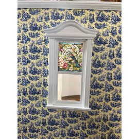 Unbranded Springtime  Blue Bird Dollhouse Miniature Stained Glass Window Film