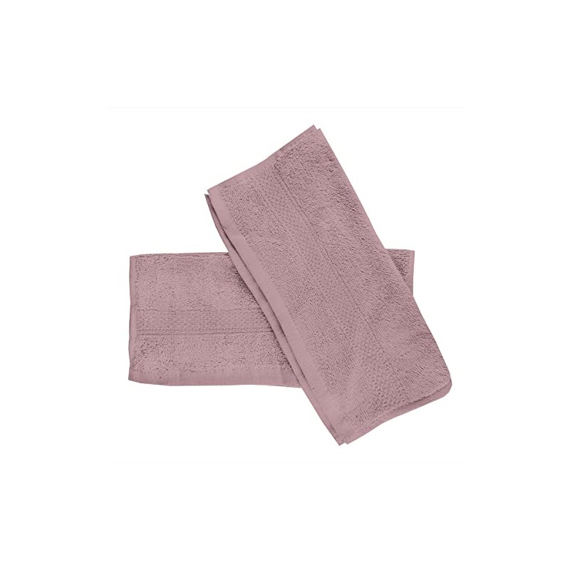 Soleil d'ocre, Lagune Set of 2 Guest Towels, Cotton, Pink,