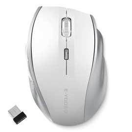 TERPORT F11 Mouse Inalámbrico 2.4 G, Ratón Ergonómico de 4800 DPI 6 Botones, Mouse Oficina con Receptor USB, 5 Niveles de DPI Ajustable, Portátil Ratón Muy Bajo Consumo de Energía, 10M de Conexión