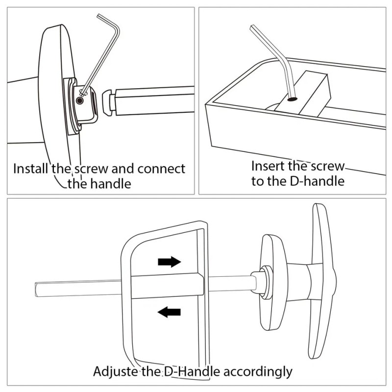 BTEOBFY Shed Door Latch T-Handle Lock Kit with 5 KeysBTEOBFY