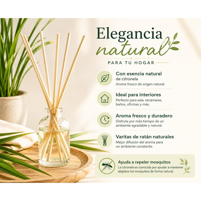 6 Pack Aromatizantes Repelente de Insectos con esencia de citronela.