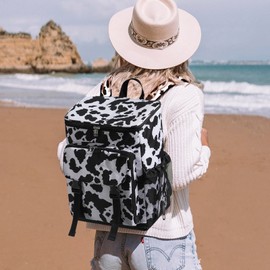 DYSHAYEN Cooler Backpack,Lightweight Backpack Cooler Insulated Leak Proof,30 Cans Soft Cooler Bag for Beach,Camping,Beach,Picnic,Lunch（Cow）