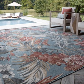 Jute Water Resistant Indoor Outdoor Rug 4x6 - Traditional Outdoor Rugs for Patio, Entryway, Deck, Porch, Camping, RV - Outside Area Rug