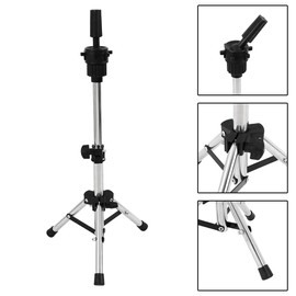 PandaCherry_JP Mannequin Head Clamp, Stand Clamp, For Work Practice, Highly Adjustable, For Hairdresser Training, Mini Size (Silver)