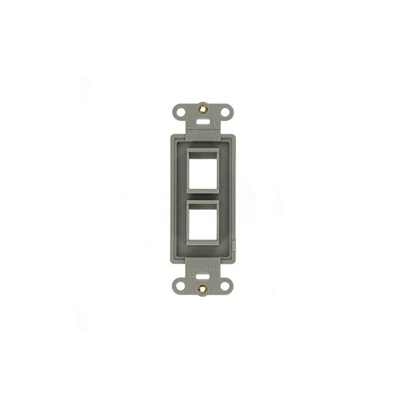 Leviton QuickPort Decora Insert, 2-Port, 41642-G, Gray