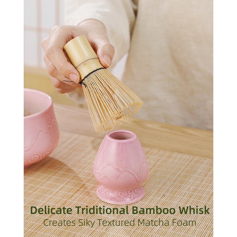 ZENS Matcha Set Pink, Japanese Matcha Tea Ceremony Kit, 5pcs