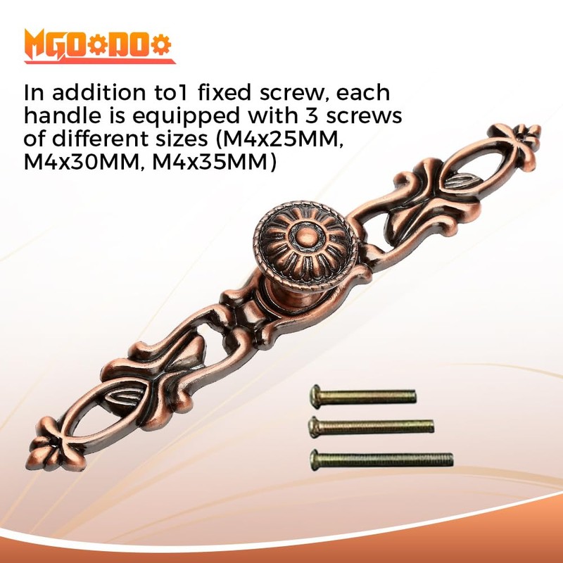 Mgoodoo Retro Door Handle Metal Knob Cupboard Handle Brass Bronze