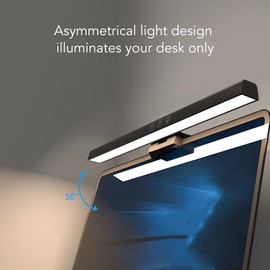 Light Strip Touch Control, USB C Operated Computer Lamp, with 3 Colour Modes, Timing Function, Laptop Light Strip for PC, Office, Home, Work, Reading