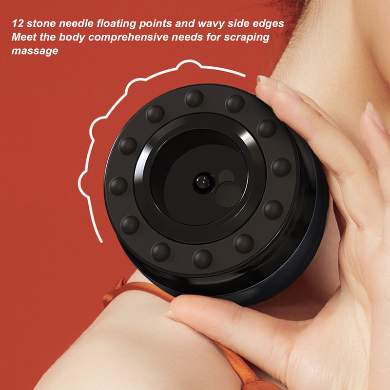 Heating Cupping Therapy Massager Rechargeable 12pcs Stone Needle 9 Leves